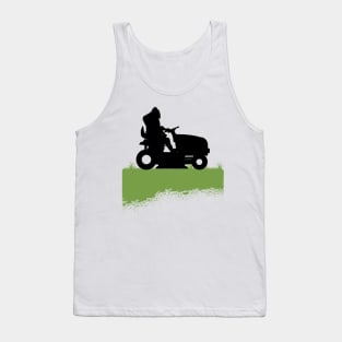 Bigfoot Riding Lawnmower Sasquatch Mowing The Lawn Grass Tank Top